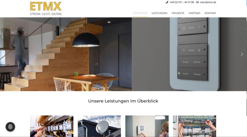 Webdesign Referenzen für Elektrikerbetriebe