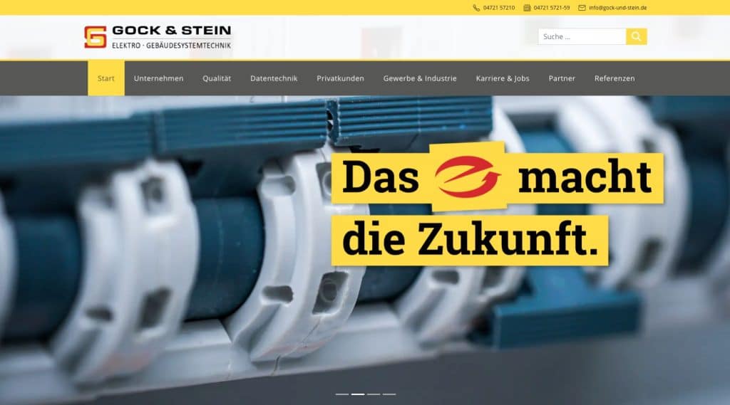 Webdesign Referenzen für Elektro