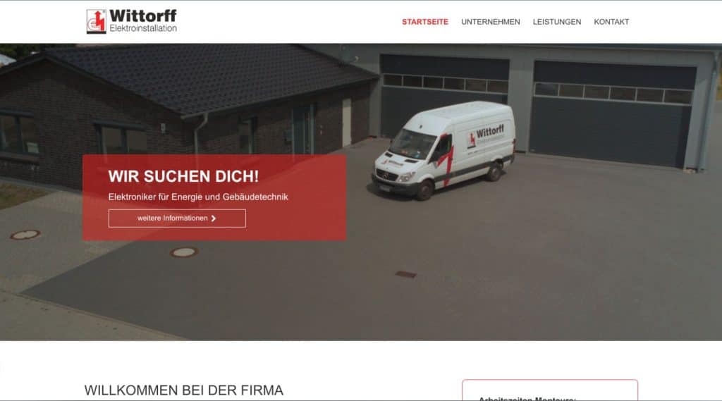 Webdesign Referenzen für Elektroinstallation