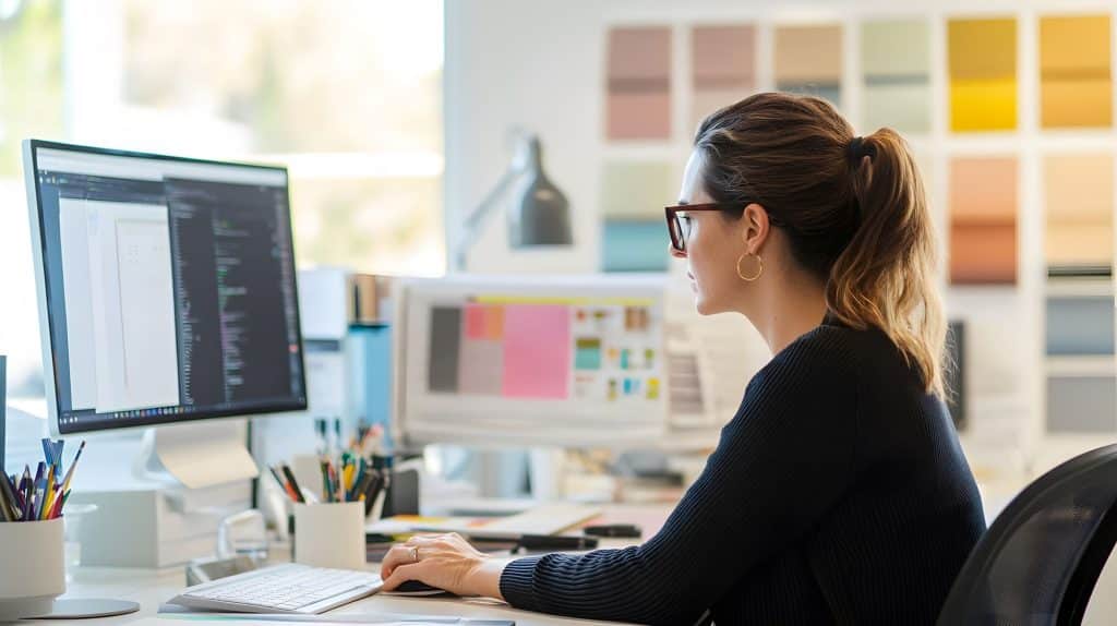 HGD Media GmbH woman working computer modern office