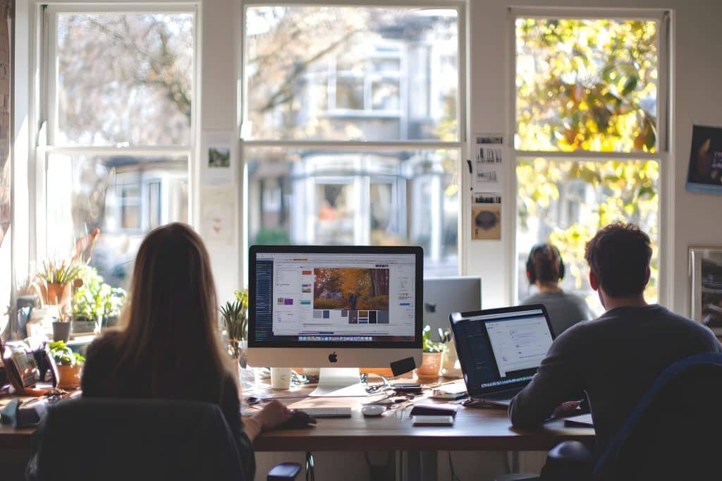 HGD Media GmbH woman working her desk open office spaceworkspace