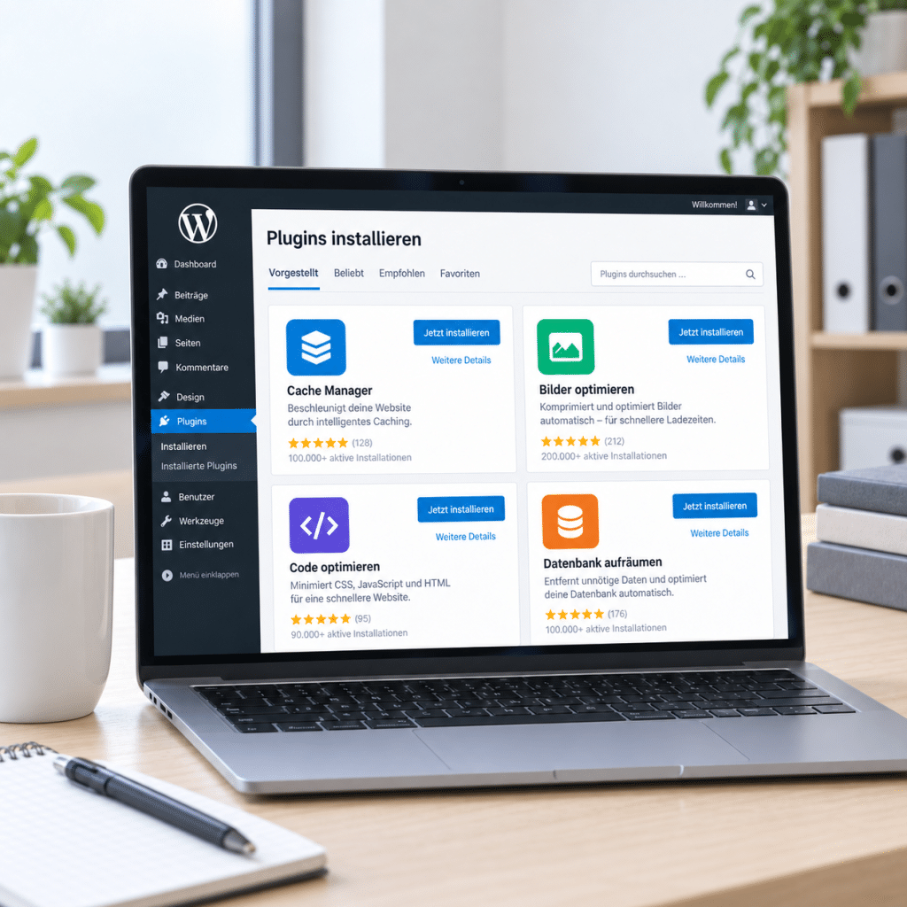 WordPress Performance Plugins zur Installation im Backend