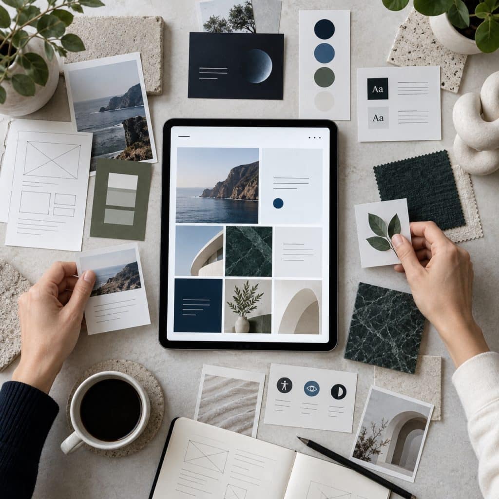 Webdesigner arbeitet an modernen Webdesign-Trends 2026