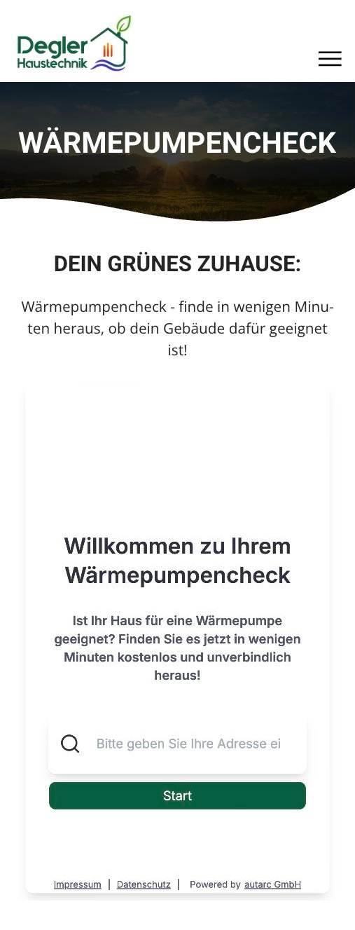 Wärmepumpen-Check von Degler Haustechnik auf dem Smartphone