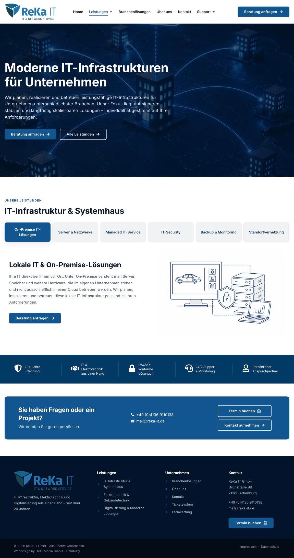 IT-Infrastruktur – Website ReKa IT (ganze Seite)