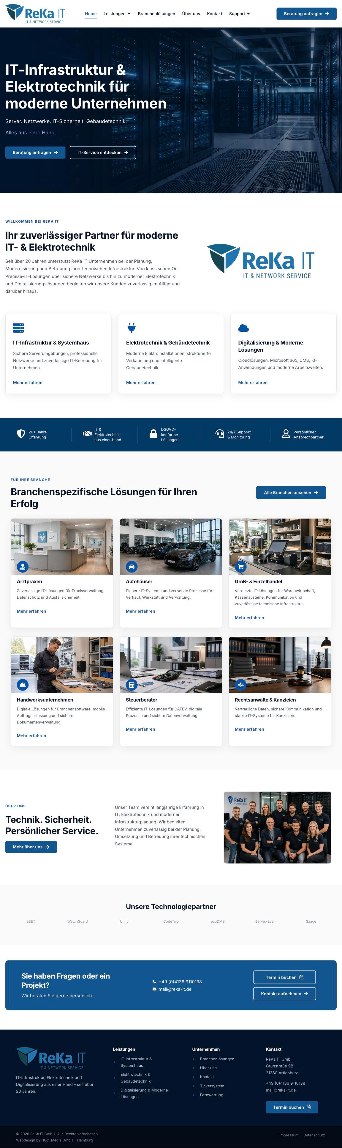 Startseite – Website ReKa IT (ganze Seite)