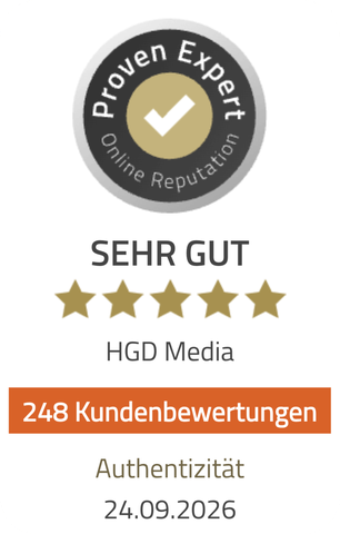 ProvenExpert Siegel HGD Media: Sehr gut, 248 Kundenbewertungen